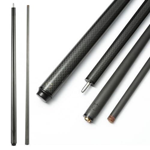 CROWN ME Carbon Fiber Pool Cue Stick 12.8mm Tip Billiard Carbon Fiber cue, 58