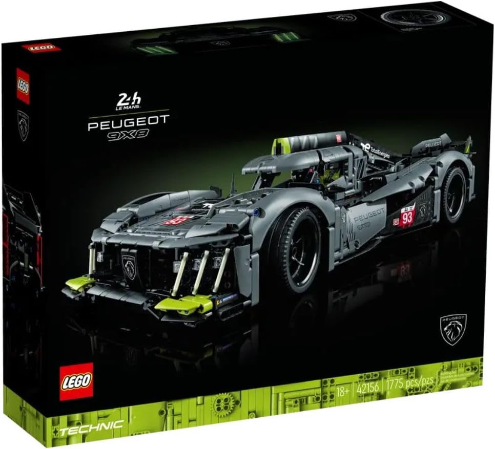 LEGO 42156 Technic PEUGEOT 9X8 24H Le Mans Hybrid Hypercar, Race Car Model Kit For Adults to Build, Christmas Activity, Gifts for Men, Women, Him or Her, 1:10 Scale, Collectible Advanced Set