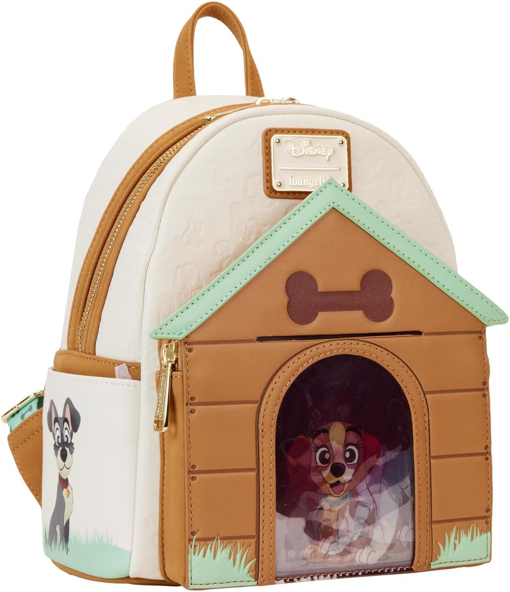 Loungefly Disney I Heart Dogs Dog House Triple Lenticular Double Strap Shoulder Bag