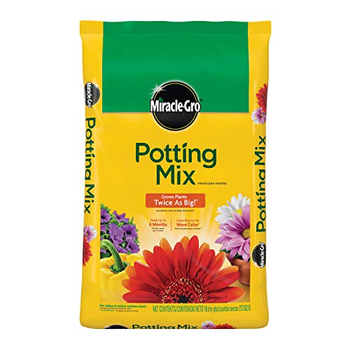 Miracle-Gro Potting Mix, For Container Plants, Flowers, Vegetables, Shrubs, Annuals, Perennials, Feeds up to 6 Months, 16 qt.