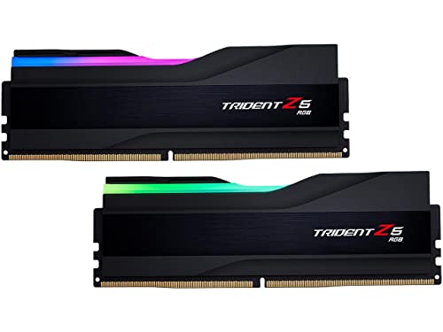 G.SKILL Trident Z5 RGB Series (Intel XMP 3.0) DDR5 RAM 64GB (2x32GB) 6000MT/s CL30-40-40-96 1.40V Desktop Computer Memory UDIMM - Matte Black (F5-6000J3040G32GA2-TZ5RK)