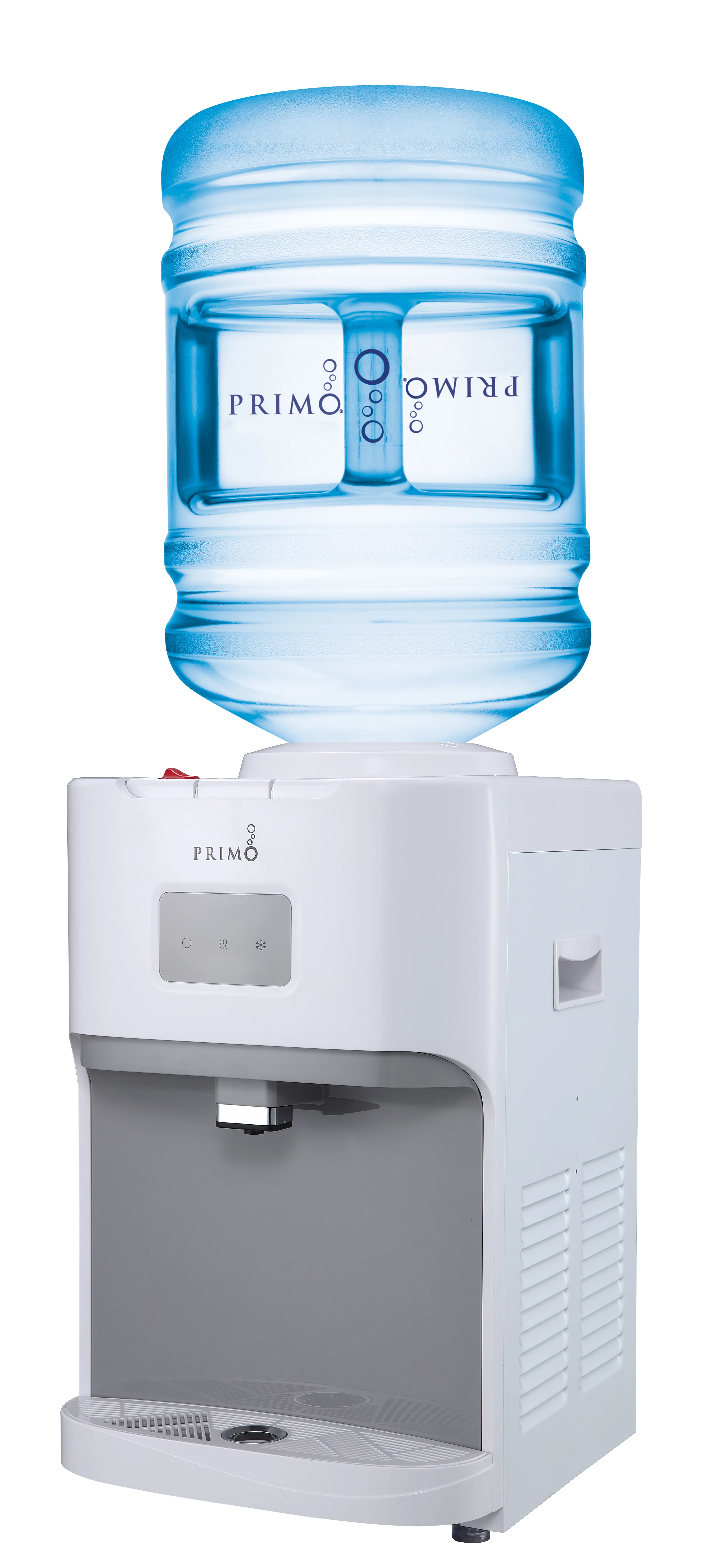 Primo Deluxe Countertop Water Dispenser Top Loading, Hot/Cold/Room Temp, White