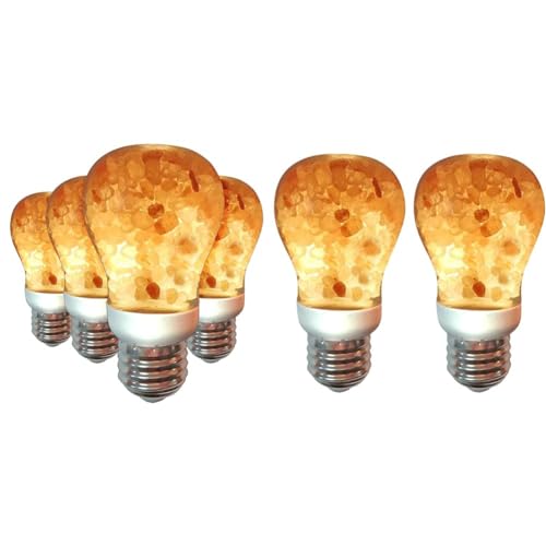 Himalayan Glow LED Light Bulb, Patent Design 60-Watt Equivalent, Warm Amber Glow, Salt Bulb Light, 4 Count