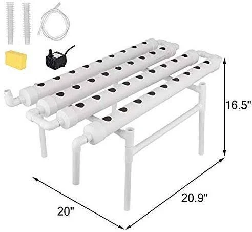 Intbuying Hydroponic 36 Holes Plant Site Grow Kit Garden System Vegetable Horizonal -4 Pipes 1 LayerDiameter of The Growing Pipe