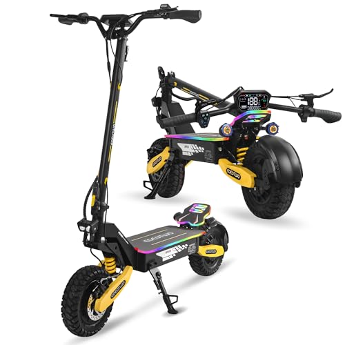 Electric Scooter for Adults, 1200W/2400W Off Road Motor Fast E Scooter, Up to 31/40 MPH Top Speed & 20/43 Miles Long Range, 11