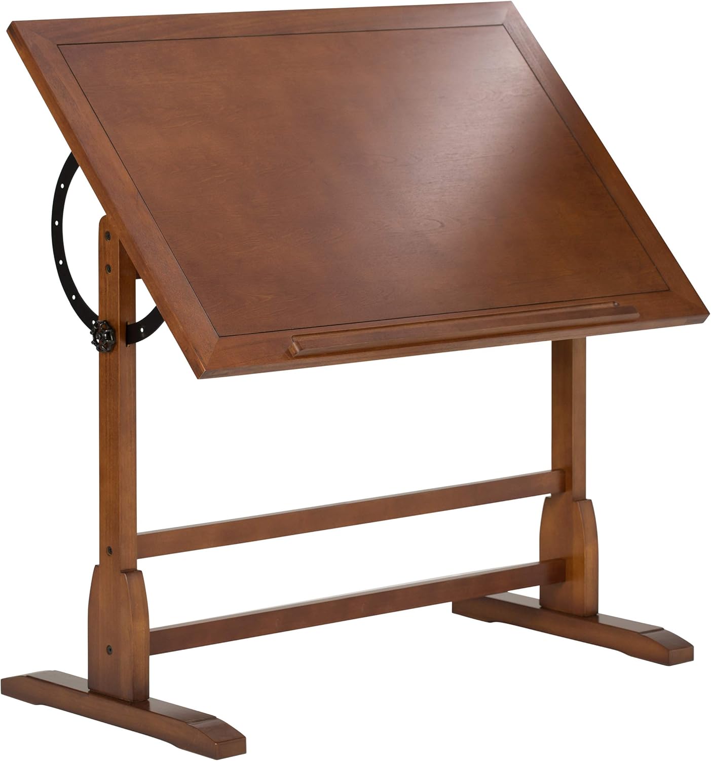 Studio Designs Vintage Drafting Table - Antique Design Solid Wood Drafting Table with Built-In Pencil Groove and Pencil Ledge - Angle Adjustable Work Surface