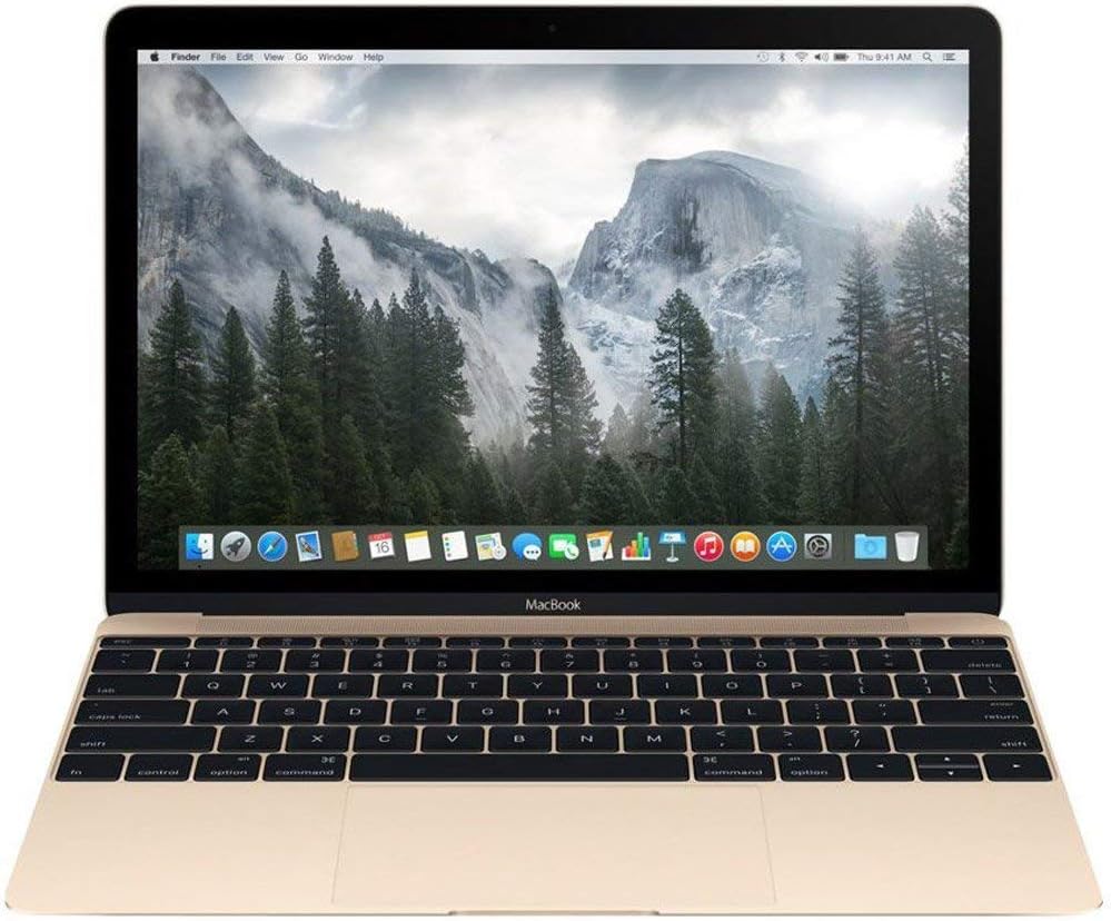 Apple Macbook Retina Display Laptop (12 Inch Full-HD LED Backlit IPS Display, Intel Core M-5Y31 1.1GHz up to 2.4GHz, 8GB RAM, 256GB SSD, Wi-Fi, Bluetooth 4.0) Gold (Renewed)