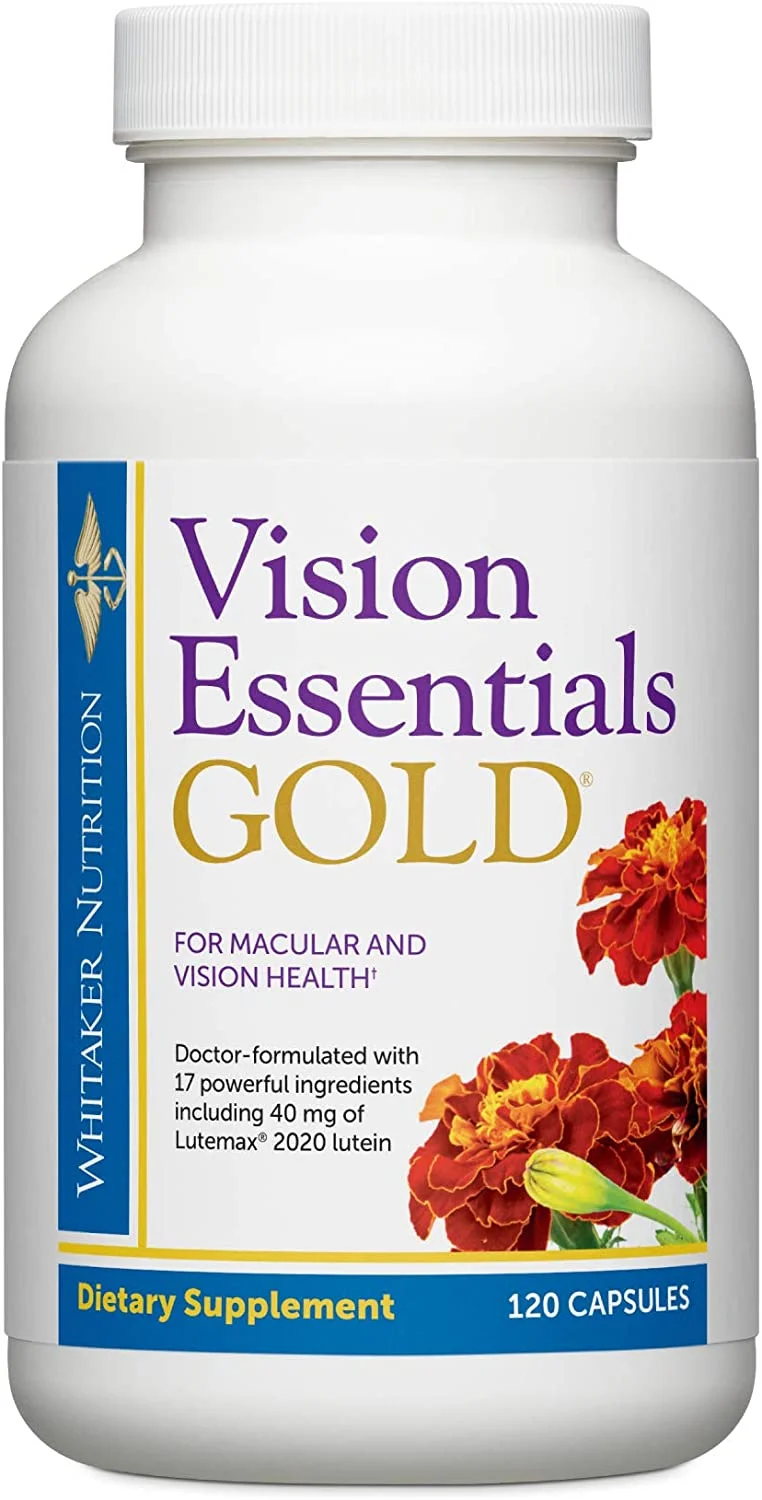 Dr. Whitaker Vision Essentials Gold - Eye Health Supplement with 40 mg of Lutein Plus Vitamin A & Zeaxanthin - Supports Macular Health and Shields Eyes Against Blue Light Exposure (120 Capsules)