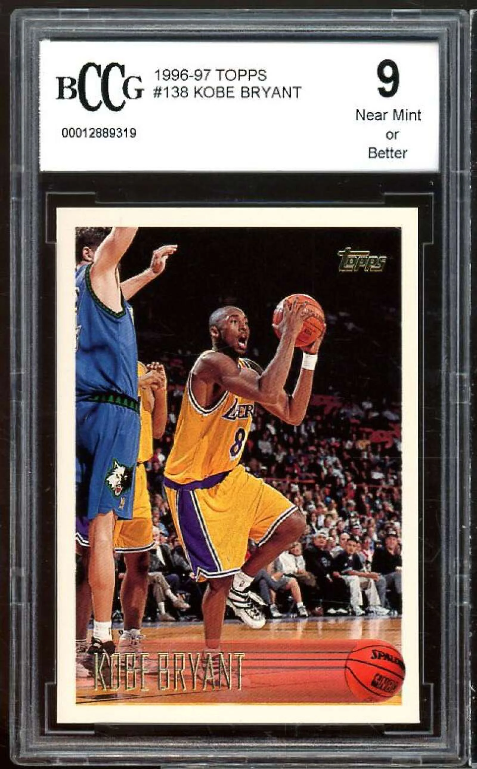 1996-97 Topps #138 Kobe Bryant Rookie Card BGS BCCG 9 Near Mint+