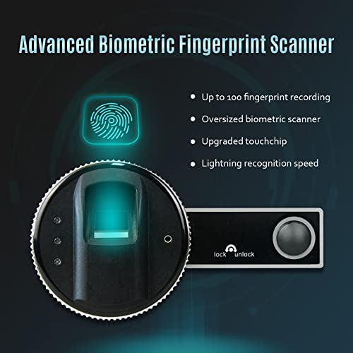 SEKAM Biometric Fingerprint Safe Box, Security Safe with Fingerprint Access, Personal Safe with Electronic Lock, Safe Box Waterproof Fireproof, Home Safe for Cash Jewelry Important Documents Guns