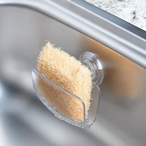 iDesign Plastic Power Lock Suction Shower Shaving Mirror with Razor Holder, Fog-Free Mirror for Bathroom or Tub, 6.25