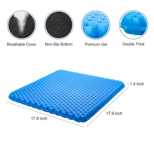 Large Cooling Gel Seat Cushion for Long Sitting(17.8