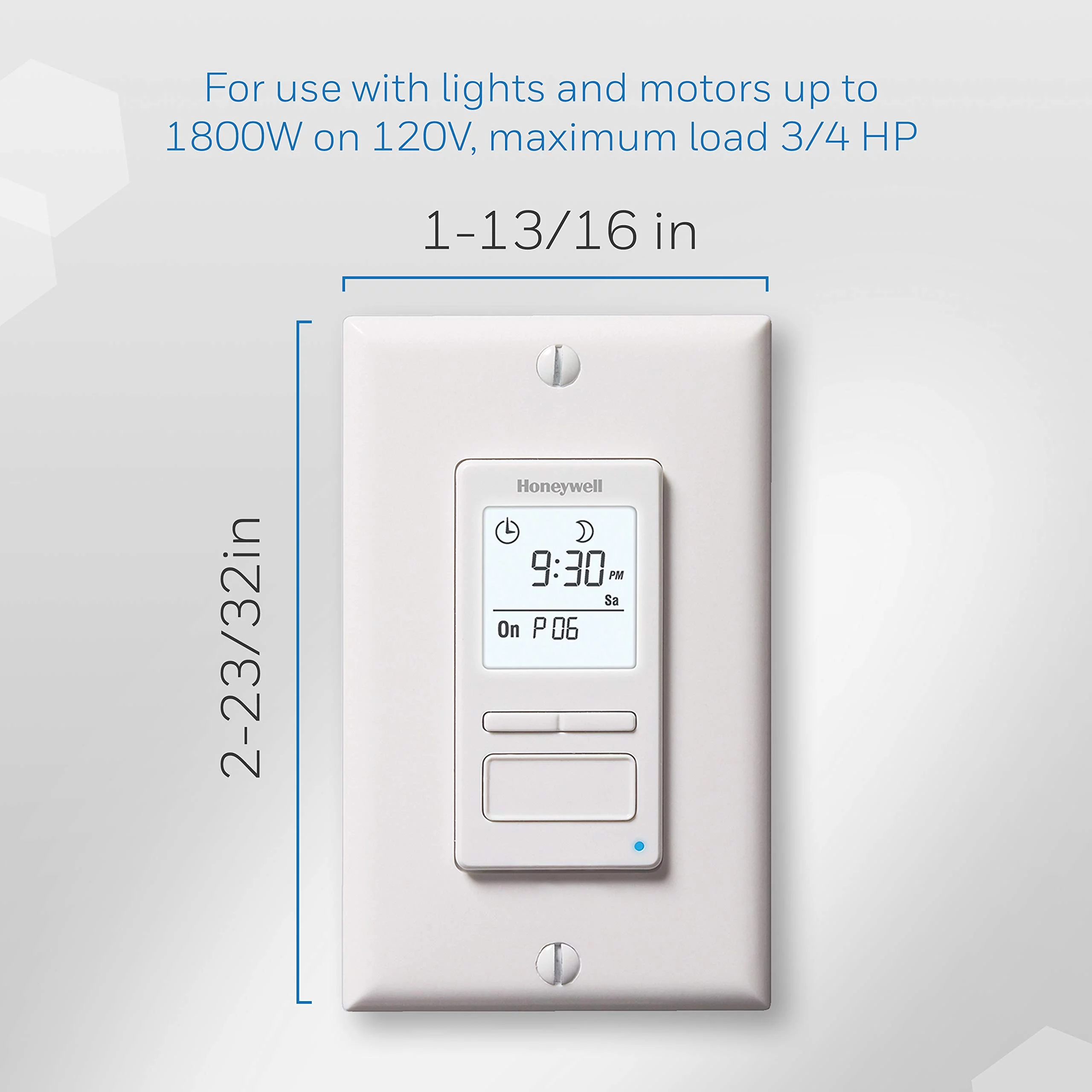 Honeywell Home RPLS740B1008 Econoswitch 7-Day Programmable Light Switch Timer, White
