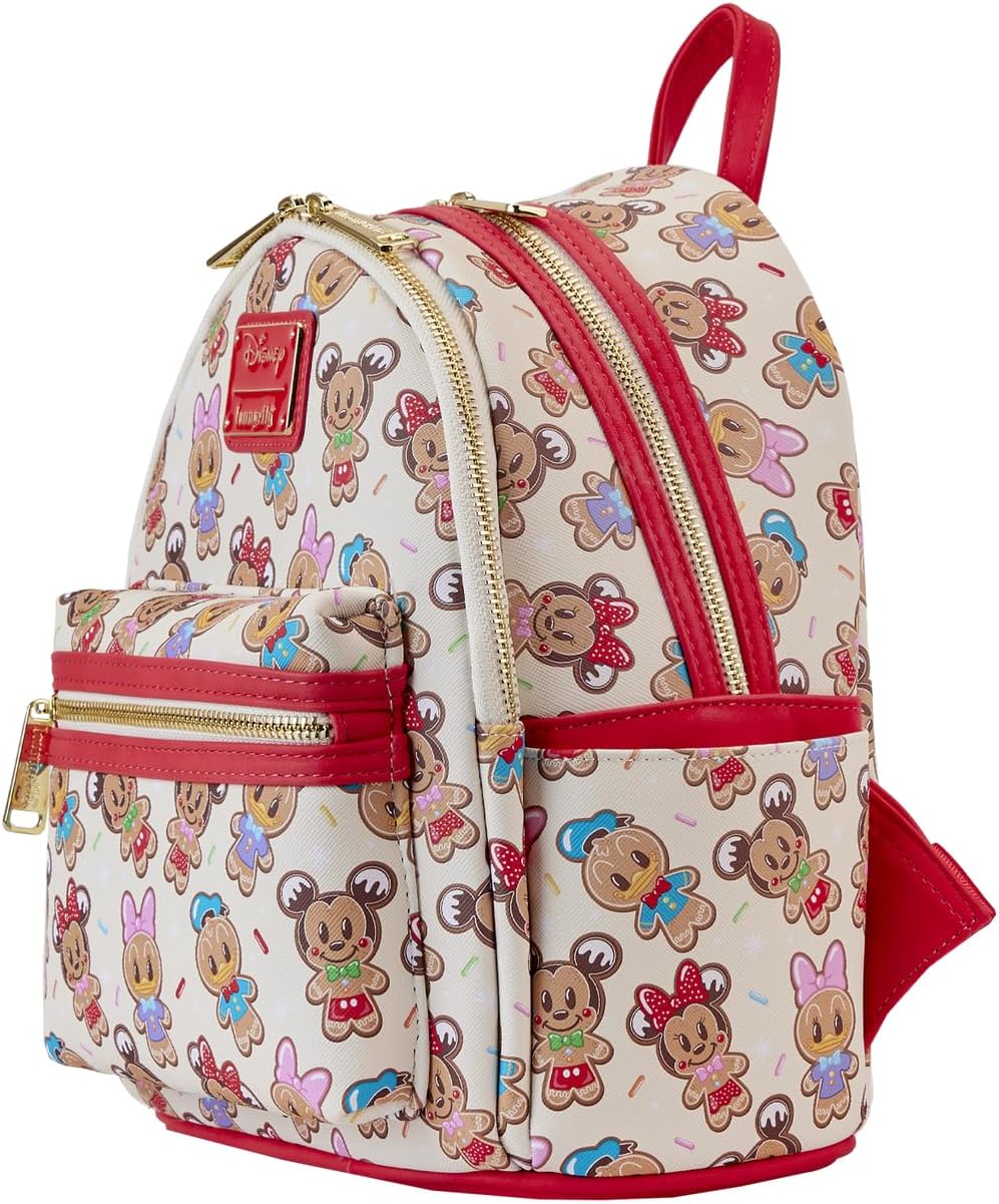 Loungefly Disney Mickey & Friends Gingerbread Cookie All-Over Print Mini Backpack With Ear Headband