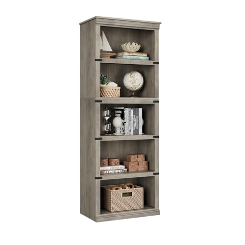 IDEALHOUSE 3 Tier Bookcase, Farmhouse Book Shelf with Storage Open Display Bookshelves, 43.3