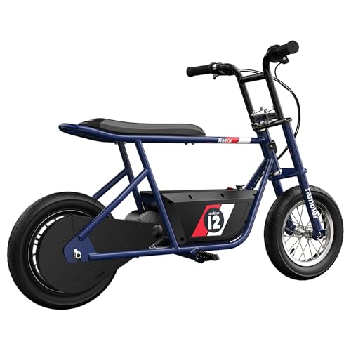 Razor Rambler 12 Electric Retro Minibike for Adults with 250W Motor, 12 Inch Tires, & 24V Battery, Dark Blue