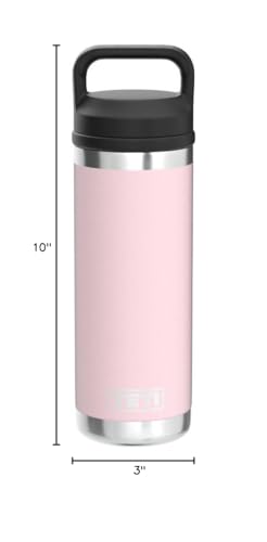 YETI Rambler 18 oz Bottle, Vacuum Insulated, Stainless Steel with Chug Cap, Sandstone Pink
