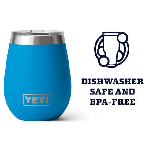 YETI Rambler 10 oz Wine Tumbler, Vacuum Insulated, Stainless Steel with MagSlider Lid, Navy