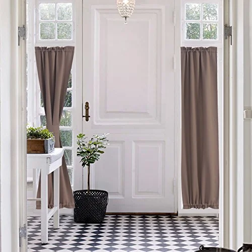 Aquazolax Blackout Patio Door Curtain Panels Plain Thermal Insulated Blackout Curtains Drapes 25