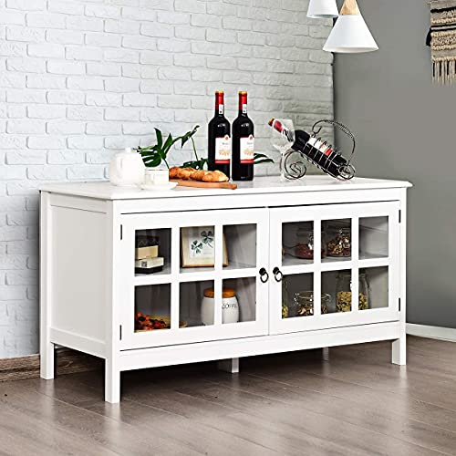 Tangkula TV Stand Cabinet, Modern Wood Large Wide Entertainment Center for TV up to 50