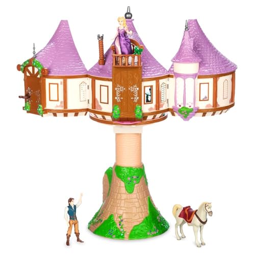 Disney Store Action Toys Rapunzel Tower Playset - 19-Piece Tangled Play Set with Rapunzel, Flynn & More Princess Toys- Includes Tower Apartment, Sculpted Figures & Art Accessories