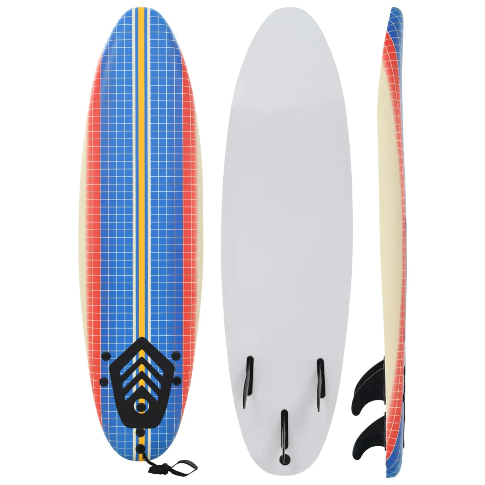 moobody Surfboard with Leash and Plastic Fins, Beach Surfing Board Kit for Beginners Youth and Adults 66.9 x 18.4 x 3.1 Inches (L x W x T)
