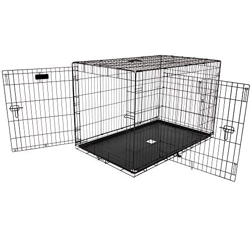 Precision Pet Products Two Door Great Crate Wire Dog Crate, 48 Inch, For Pets 90-125 lbs, With 5-Point Locking System