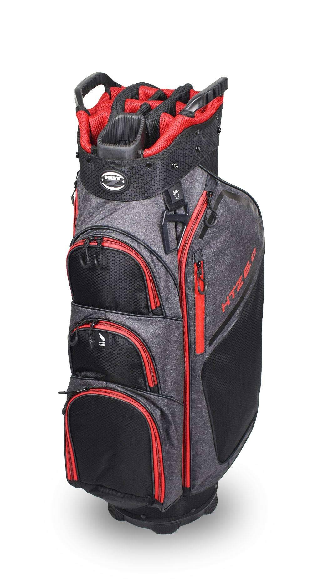 Hot-Z 02HOT60CT2011111111BGR01 6.0 Golf Cart Bag Black Gray u0026 Red