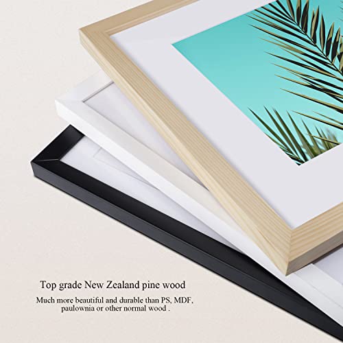 10x10 Picture Frame Black, Display 8x8 or 5x5 with Mat or 10x10 without Mat, Solid Wooden Glass Cover Photo Poster Square Picture Frames for Gallery Wall Mounting Home Gift,1 Pack