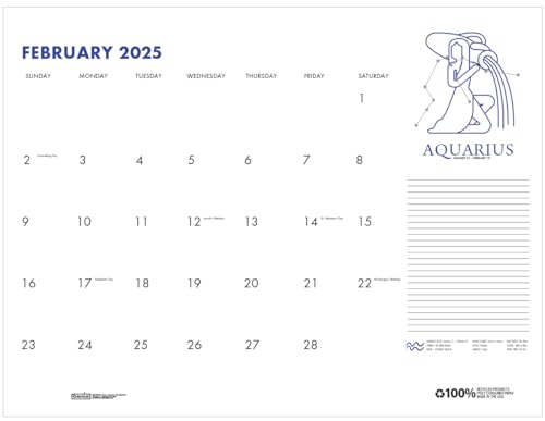House of Doolittle 2025 Monthly Desk Pad Calendar, Zodiac, 18.5 x 13 Inches, January - December (HOD1676-25)
