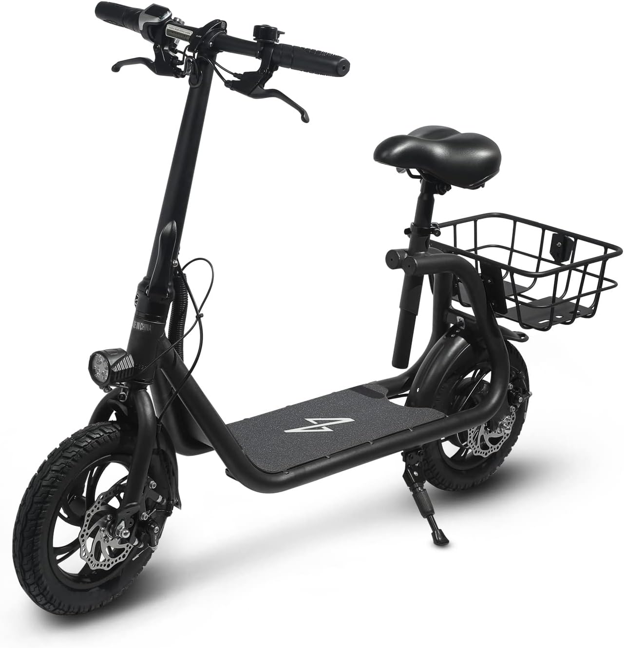 Phantomgogo Commuter R1 - Electric Scooter for Adults - Foldable Scooter with Seat & Carry Basket - 450W Brushless Motor 36V - 15MPH 265lbs Max Load E Mopeds for Adults