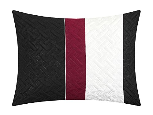 Chic Home Osnat 10 Piece Comforter Set Color Block Quilted Embroidered Design Bed in a Bag Bedding – Sheets Decorative Pillows Shams Included Queen Brown