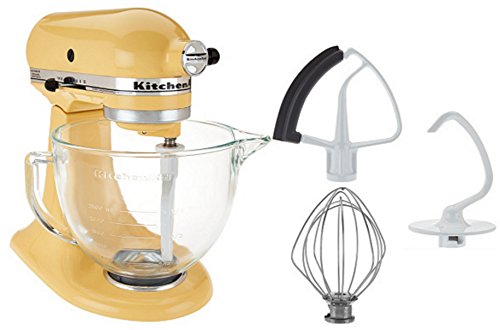 KitchenAid 5-Quart Tilt-Head Stand Mixer with Glass Bowl and Flex Edge Beater - Silver