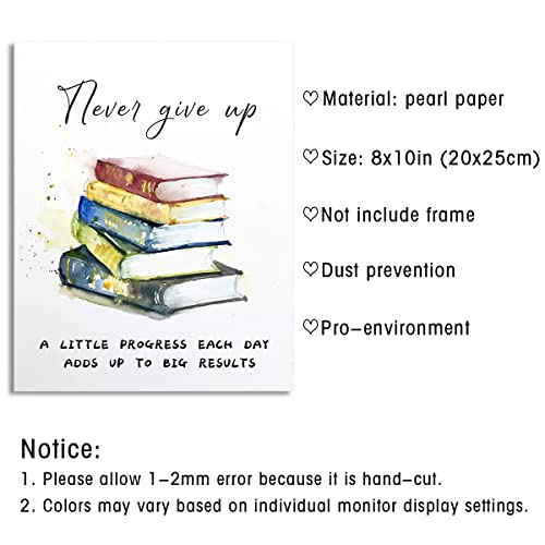 Fengminyi 8 powerful words Motivational Wall Art poster, Positive Affirmations Wall Decor for Bedroom and Home Office, set of 8, 8 X10,UNFRAMED