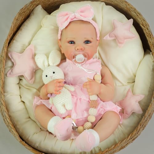Realistic Reborn Baby Dolls - 20 Inch Cute Lifelike Real Life Baby Dolls Newborn Baby Dolls Girl with Soft Full Vinyl Body and Accessories can Swimming for 3+ Years Old Kids Gifts
