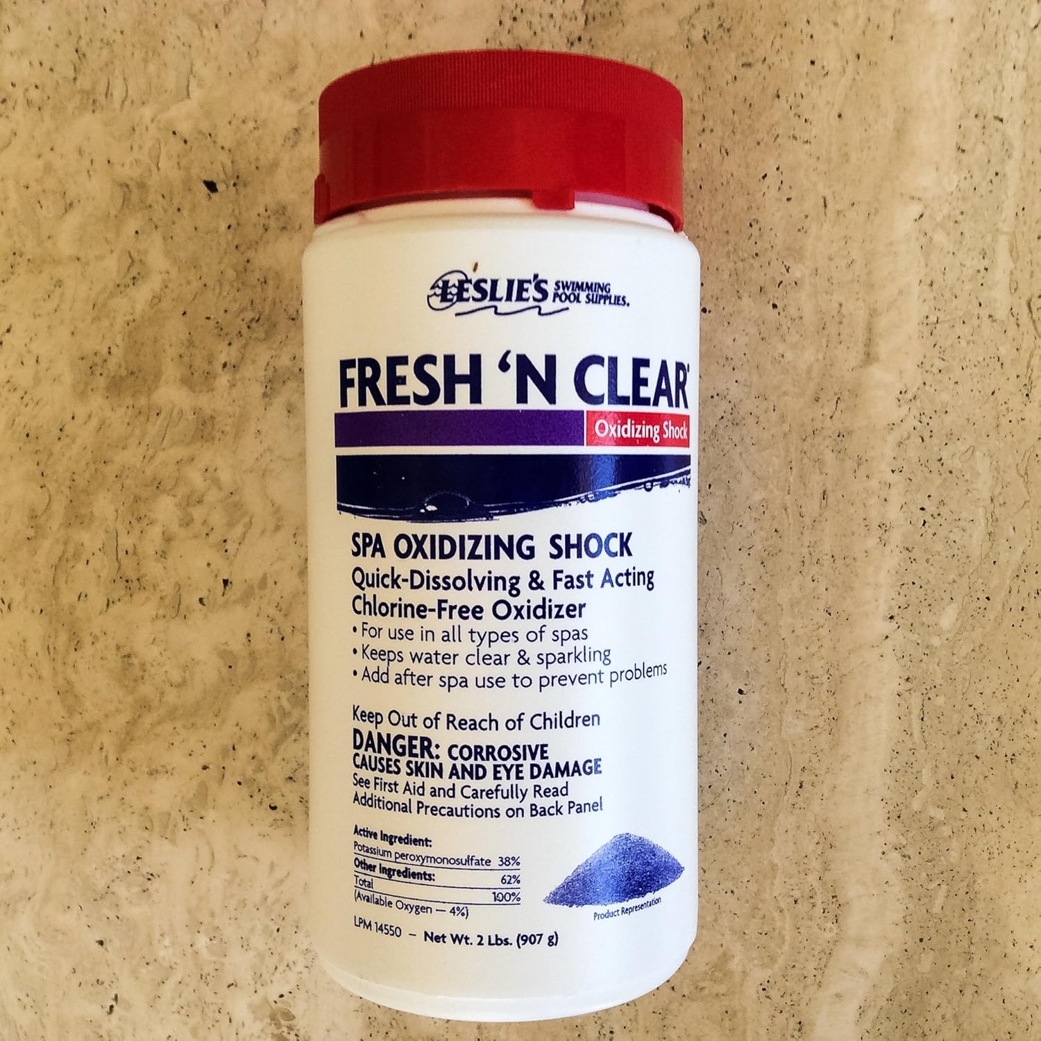 Leslie's Fresh 'N Clear Granular Non Chlorine Oxidizing Pool Shock - for Sanitizing Swimming Pools, Spas, and Hot Tubs - 2 Pounds