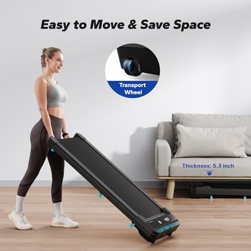 MERACH Walking Pad, Small Treadmill for Home & Office, Under Desk Treadmill with Max 3.8MPH 40 dB, 2 in 1 Quiet Portable Mini Treadmill with Remote Control, APP, LED Display