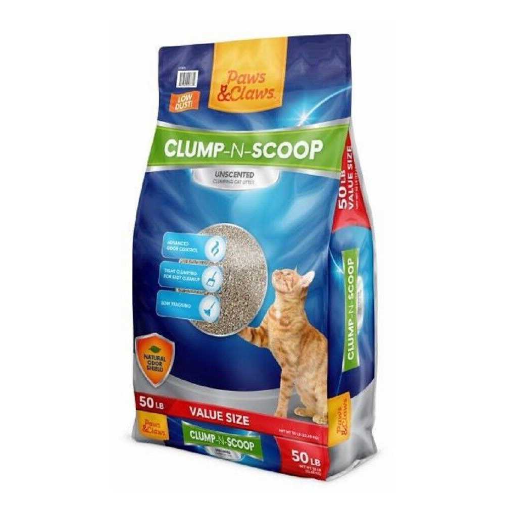 Paws & Claws Clump-and-Scoop Unscented Clumping Clay Cat Litter - Pet Supplies online store
