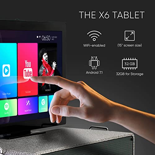 Professional Karaoke Machine with Lyrics Display Screen for Adults, 2 Wireless Microphones, Bluetooth Portable PA Speaker System Set with Built in 15