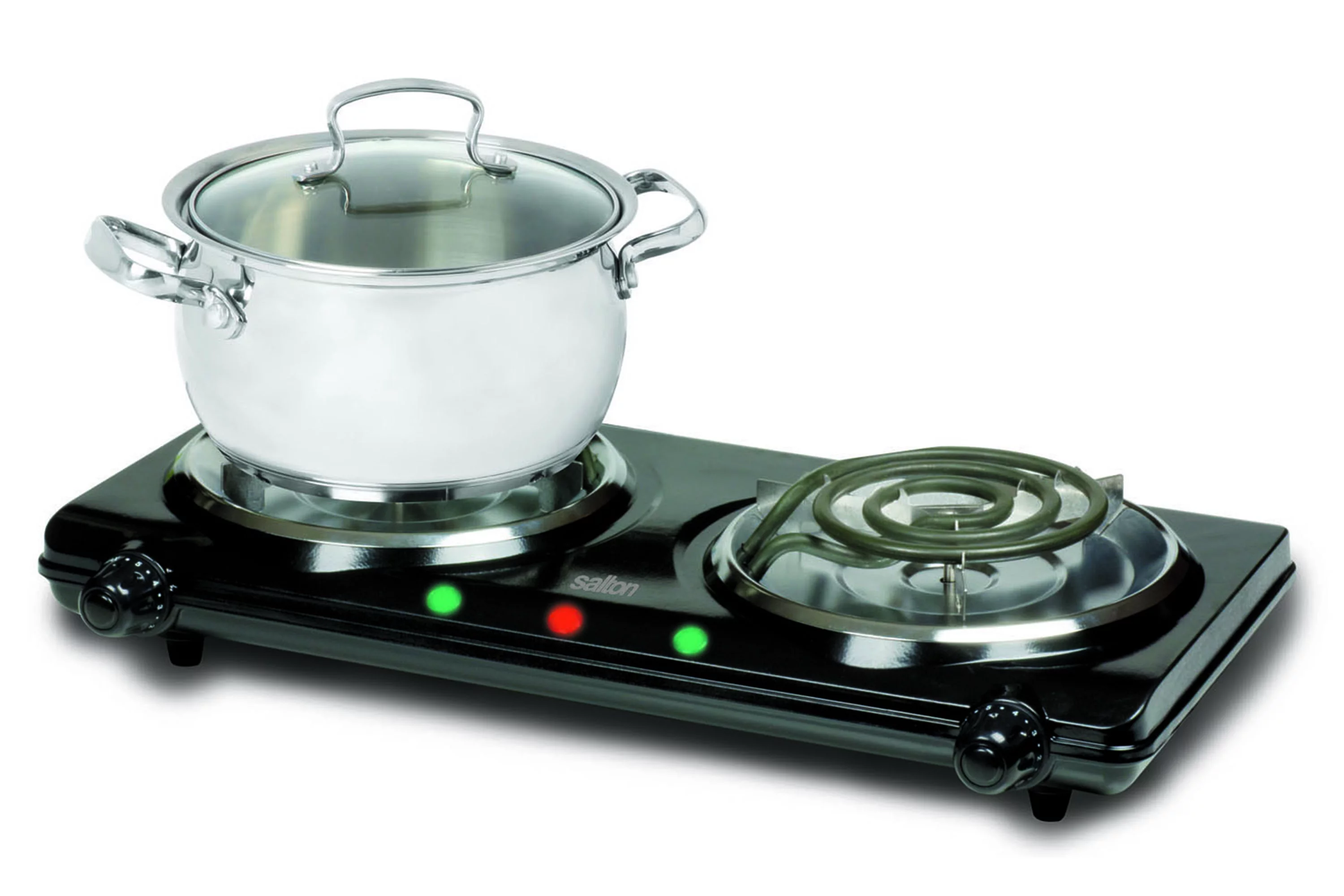 Salton Portable Cooktop Double Burner, HP1427, Black