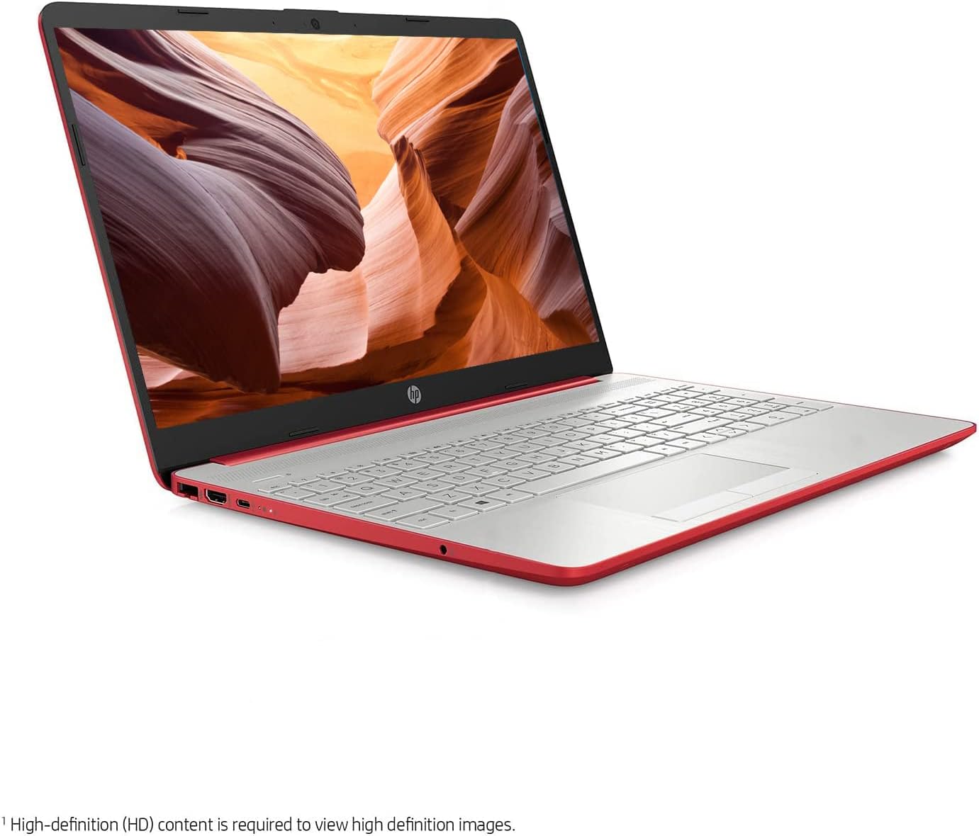 HP 2023 15'' HD IPS Laptop, Windows 11, Intel Pentium 4-Core Processor Up to 2.70GHz, 8GB RAM, 128GB SSD, HDMI, Super-Fast 6th Gen WiFi, Dale Red (Renewed)