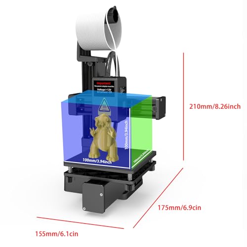 3D Printer Mini, 4 x 4 x 4 Inch Printing Compact FDM 3D Printer, Portable Small 3D Printer with Removable Build Plate, 0.4mm Metal Nozzle 3D Printer for Beginners