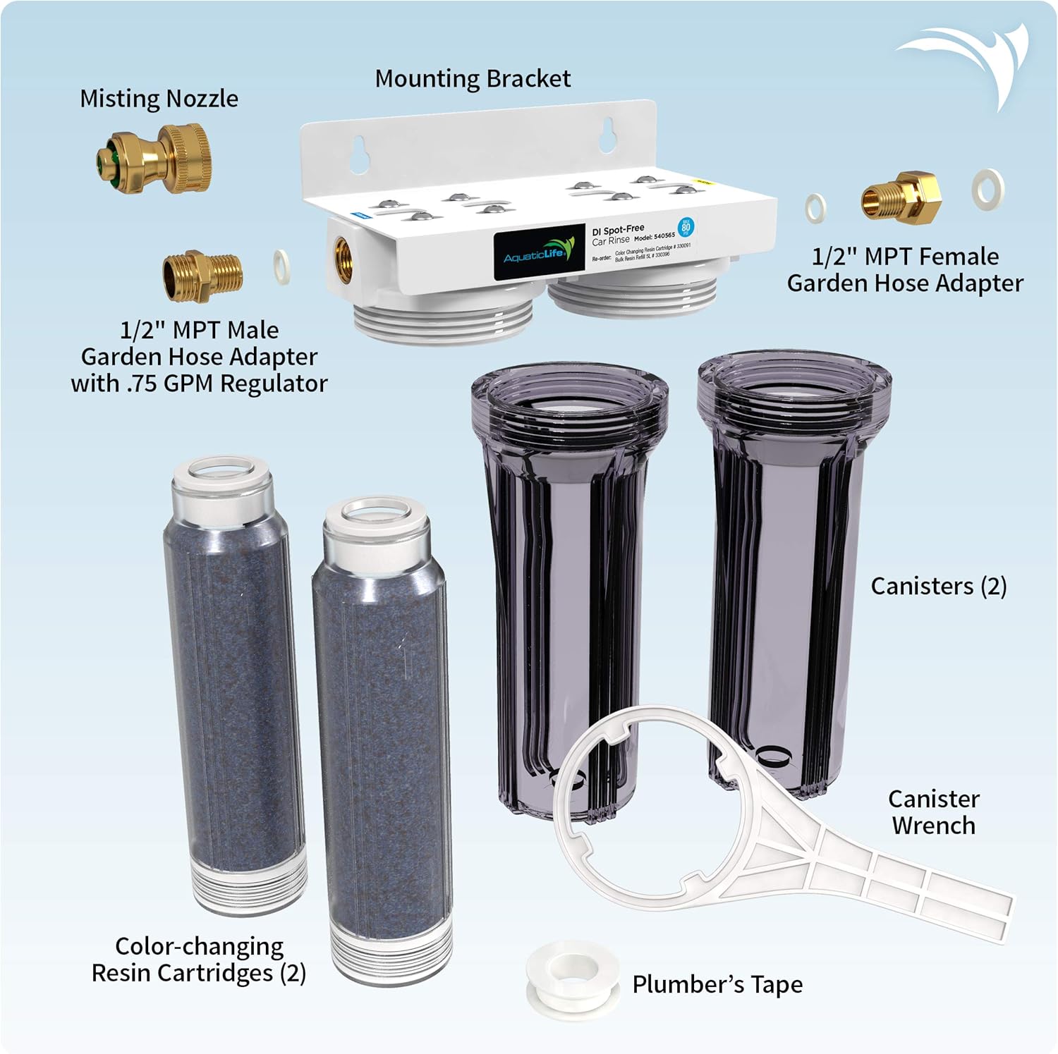 AQUATICLIFE Deionized Spot-Free Car Rinse Unit - Premium Water Deionizer for Car Washing - Spotless Car, RV, and Motorcycle Wash System