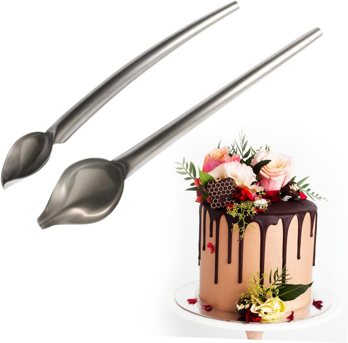 DECHOUS 4 Pcs Dessert Decor Tool Chocolate Spoons Pencil Filter Spoons Baking Gadget Stainless Steel Spoons for Sauce