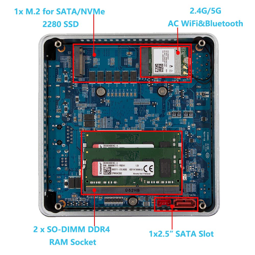 Maxtang Ryzen R1305G, Win10 Mini Pc Gaming Computer, 8G DDR4 512G M.2 NVMe SSD, HD Graphics 4K Dual Output Gigabit Etherent WiFi Bluetooth, MTN-FP50