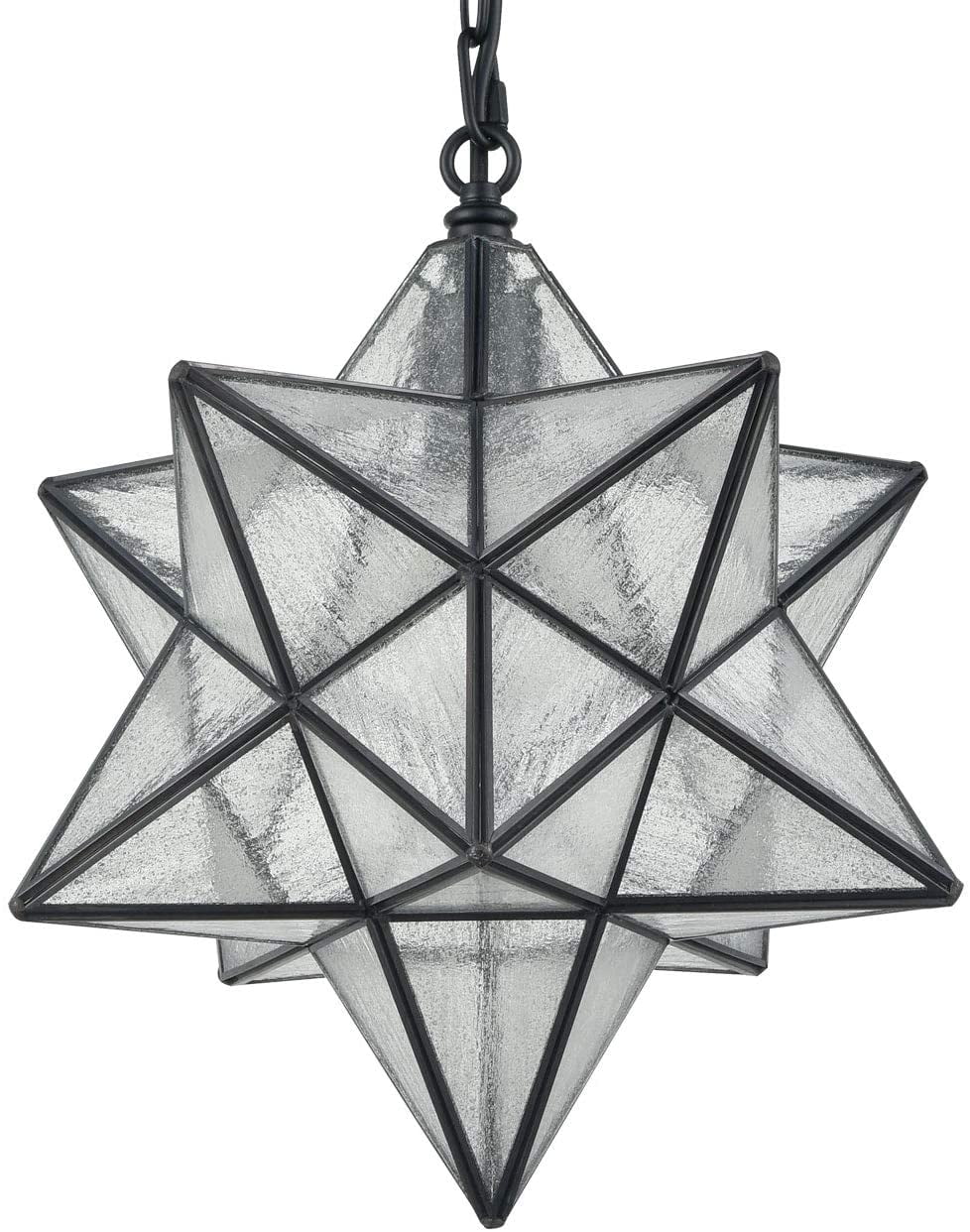 Milano  Moravian Star 14'' Pendant Light Seeded Glass Star Lights with Hanging Chain