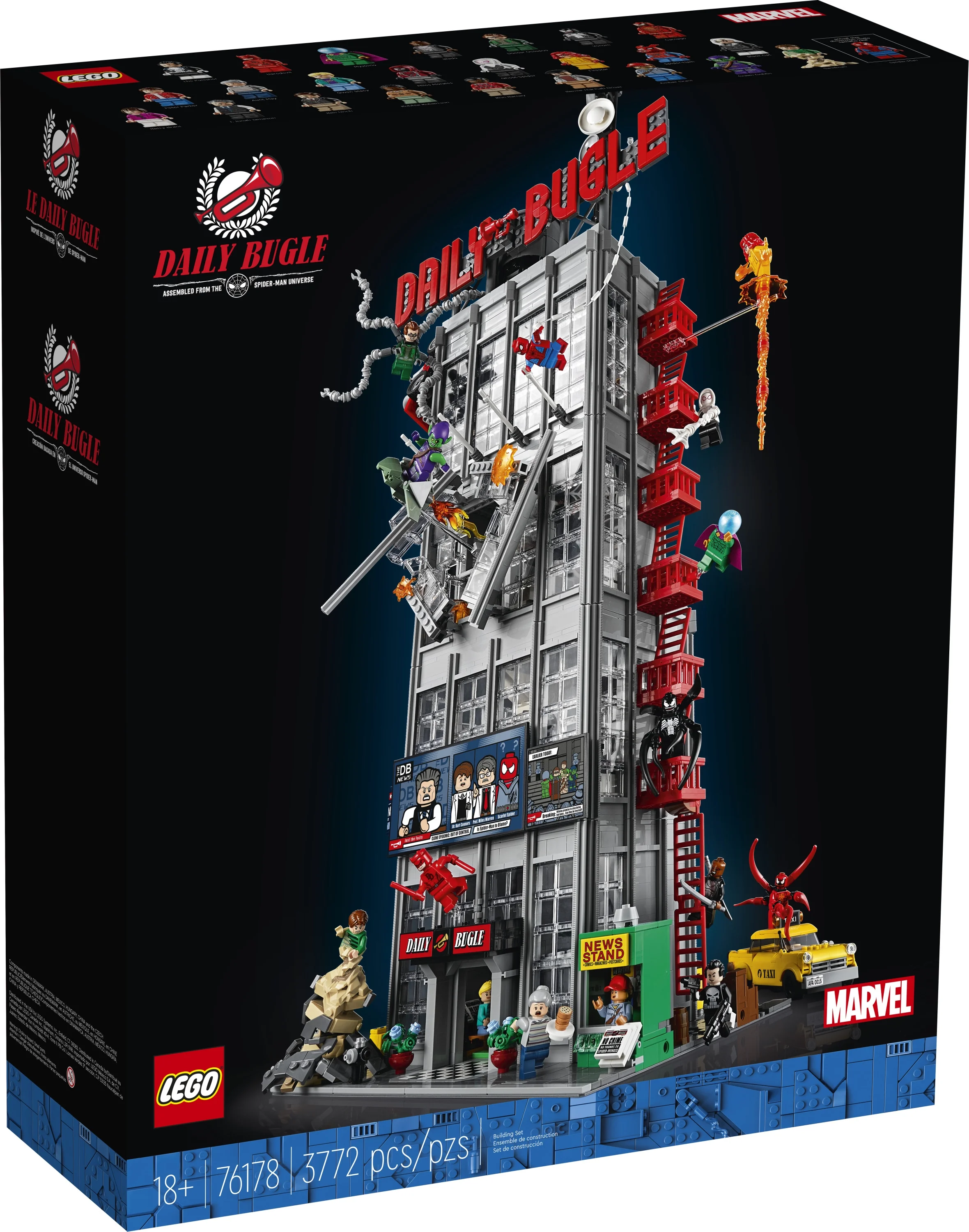 LEGO Marvel Spider-Man Daily Bugle Newspaper Office 76178 Building Set - Featuring 25 Spider-Verse Minifigures including Peter Parker, Venom, and Spider-Gwen, Collectible Gift Idea for Adults