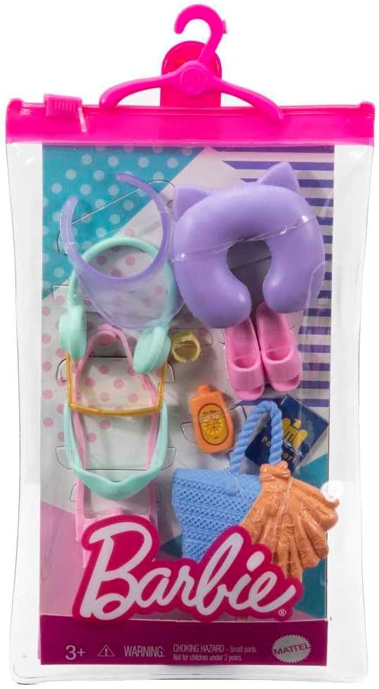 Barbie Accessories Travel Pack With 11 Storytelling Pieces For Barbie Dolls