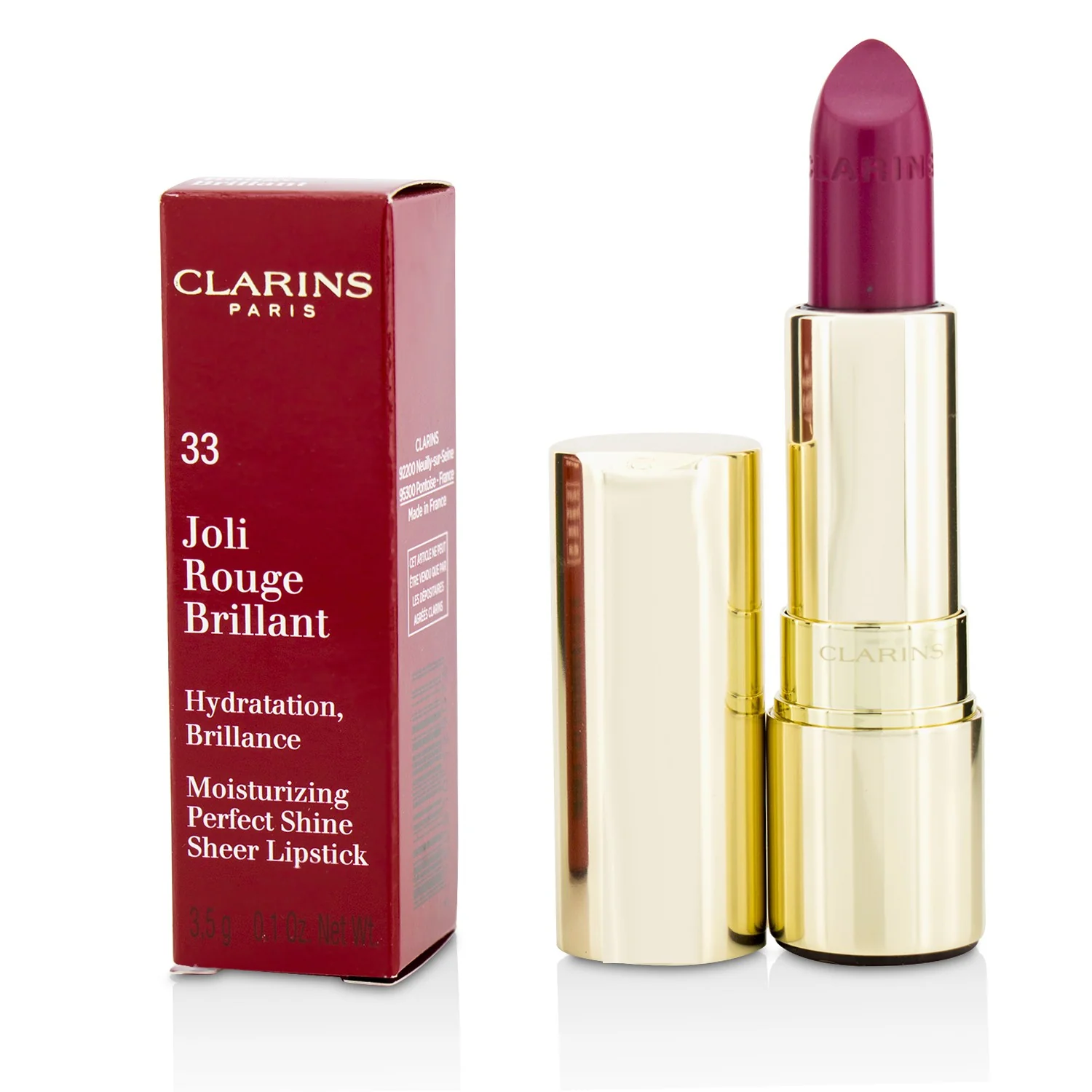 Clarins Joli Rouge Brillant (Moisturizing Perfect Shine Sheer Lipstick) - # 32 Pink Cranberry  3.5g/0.1oz