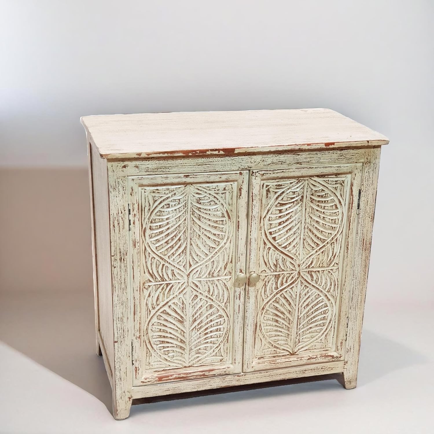 | Hand Carved Leaf Small Buffet | Hand Carved Furniture | Storage Cabinet | Sideboards | Living Room Furniture | Lifestyle Decor Furniture